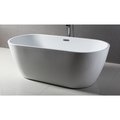 Alfi Brand ALFI brand AB8839 67" White Oval Acrylic Free Standing Soaking Bathtub AB8839